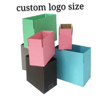 

500pcs Custom Corrugated Paper Shipping Mailer Black Boxes Printed Logo Packaging Hair T-Shirts Clothing Boxes