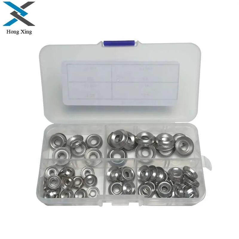 

6#/8#/10#/12#304Stainless Steel Countersunk Finishing Cup Washer Assortment 110pcs/set kit