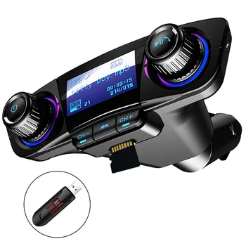 

Bluetooth 5.0 FM Transmitter Modulator Handsfree Car Kit TF Music AUX Audio USB MP3 Player