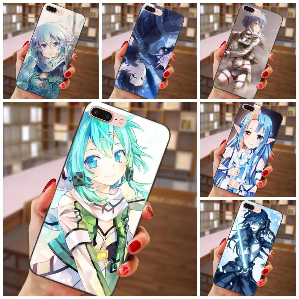 Soft Silicone TPU Black Shell Gun Gale Sword Art Online For Xiaomi Redmi Note 2 3 4 4A 4X 5 5A 6 6A Plus Pro S2 Y2 | Мобильные