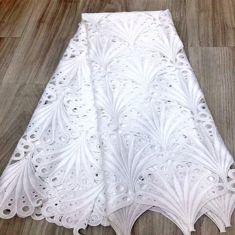 Latest Very beautiful big flowers African Cord lace smooth cotton Nigerian Swiss Voile Lace For Wedding Top quality DG916