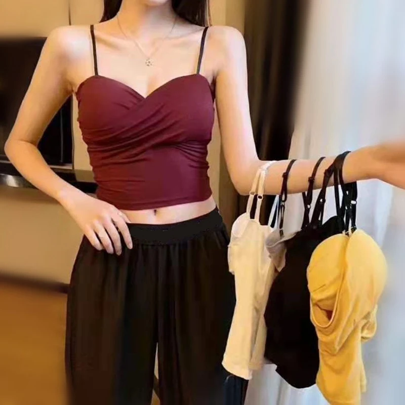 Женский регулируемый ремень Встроенный мягкий модальный топ-майка Camisole Camis