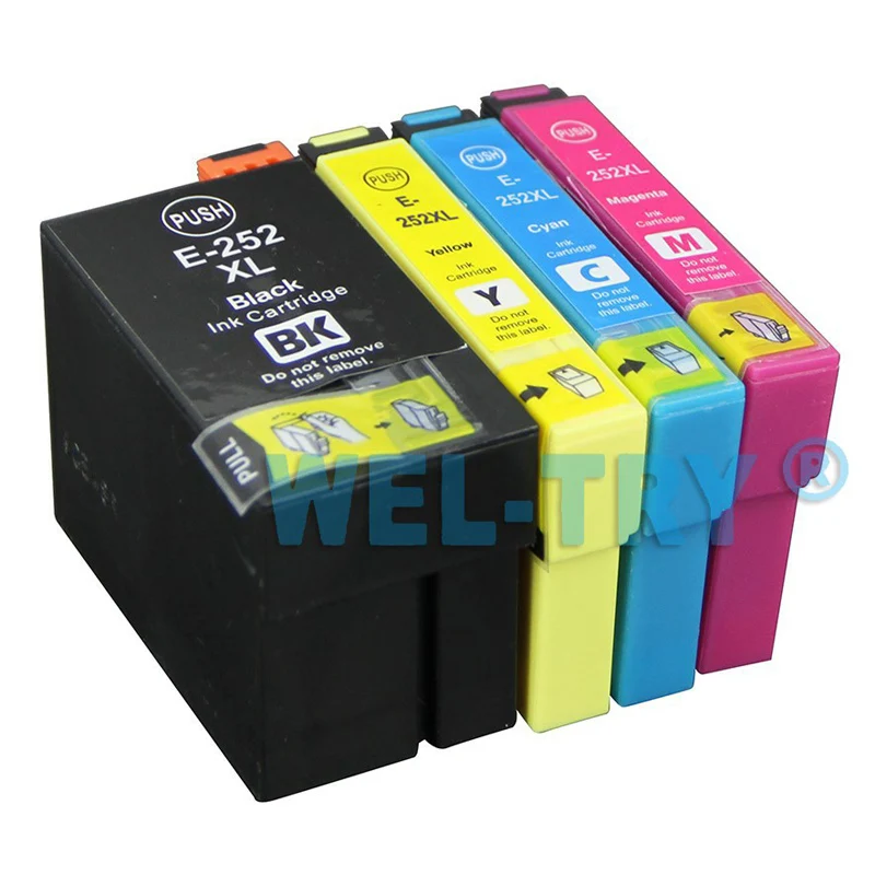 T2521-T2524 T252XL1-T252XL4 T252 XL 252 картридж с чернилами для принтера EPSON WF-3620 3640 7610 7620 7710 7720 7210, полный набор чернил с чипами