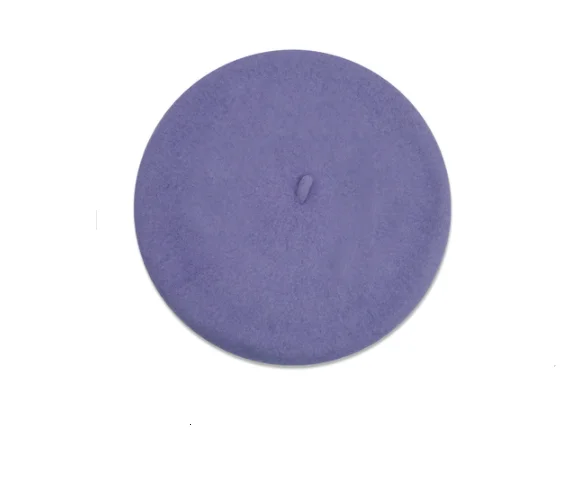 Lavender Дизайн, женские AIGYPTOS, Осень-зима, элегантные толстые теплые шерстяные береты, шапки для девушек, милые шапки, черные/белые/розовые/желтые - Цвет: Lavender