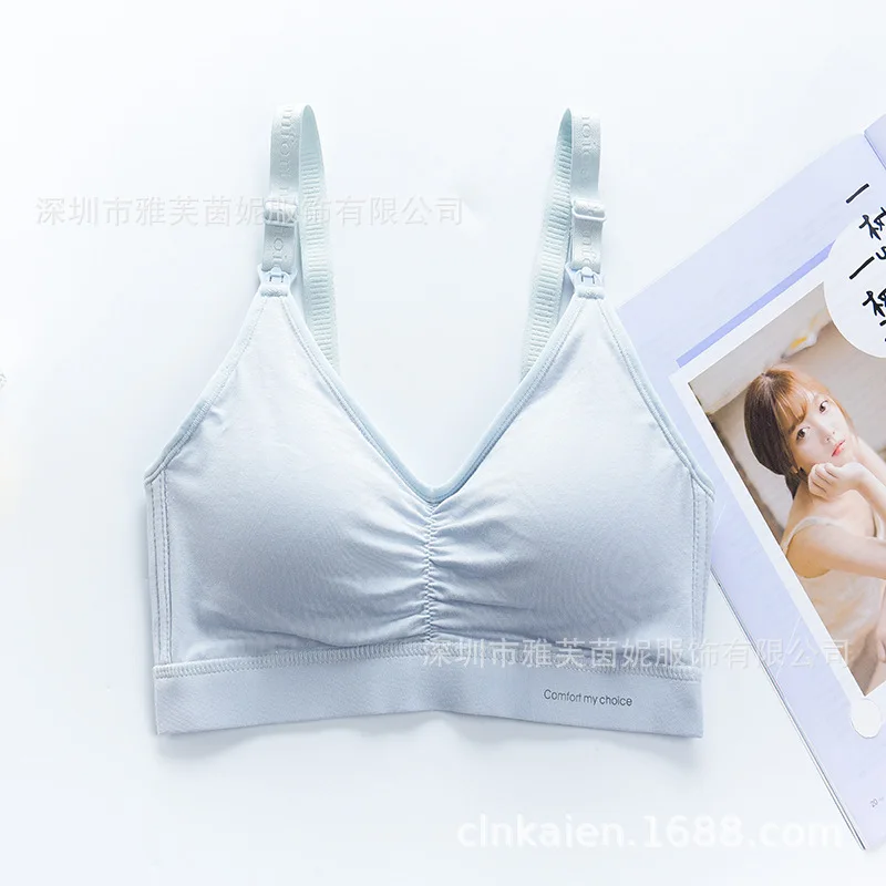 New Style Cotton Nursing Bras Large Size on Open Buckle Breast Milk Feeding Bra without Steel Ring Pregnant Women Underwear