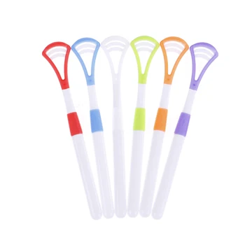 

2PCS/lot Professional Plastic Tongue Cleaner Scraper Care Oral Hygiene Mouth Random Tongue Cleaner Scraper Random