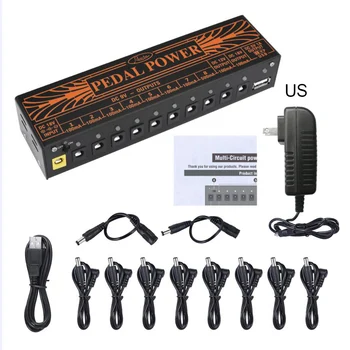 

Guitar Pedal Power Supply 10 Isolated Direct Current Output for 9V/12V/18V Guitar Bass Effect Pedals with USB Charging Port