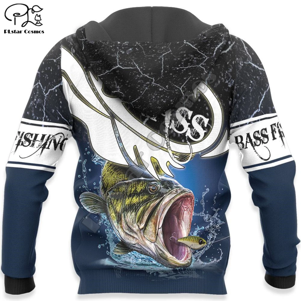 PLstar Cosmos Bass Fishing Fashion Men's/Women Sweatshirt Funny Animal 3D Print Hoodies  Harajuku Jacket outdoor Casual Style-8