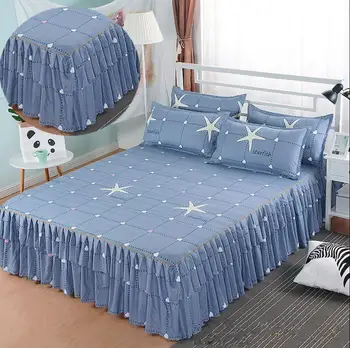 

1pcs Autumn Winter Stain Resistant Bed Skirt Thicken Bedding Textile Multiple Size Multiple Styles Not Include Pillowcase Home