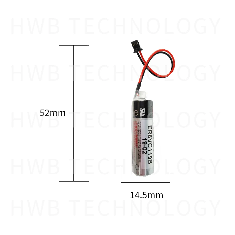 2 шт./лот Новая батарея ER6VC119B ER6V ER14500 PLC/3,6 V 2000mAh литиевая батарея с черным разъем