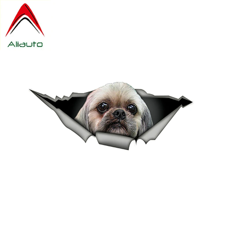 3D Автомобильные наклейки Aliauto Shih Tzu Стикеры для домашних животных креативные