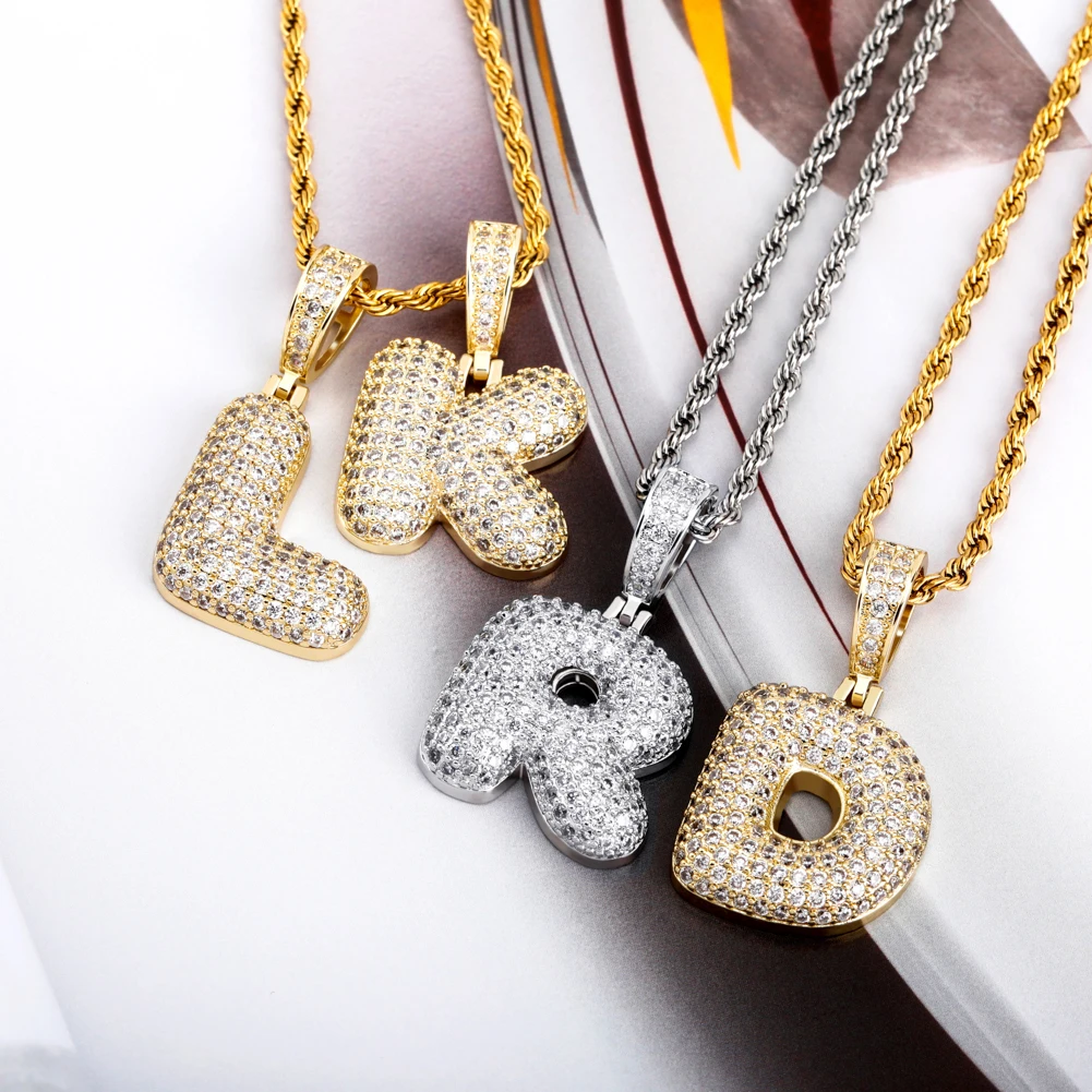 Bubble Letters Pendant Necklace 