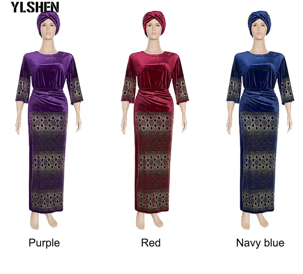 African Dresses for Women 3 Piece Set Dashiki Diamonds Tops Skirt African Clothes Bazin Broder Riche Fashion Robe Africaine Femme 43