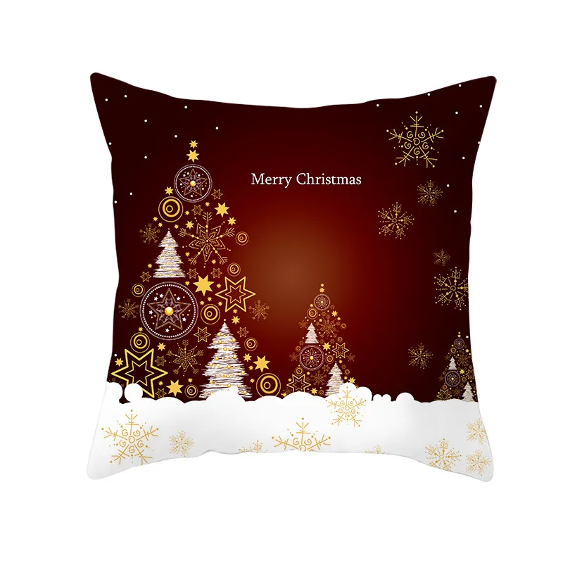 Рождественские украшения на чехлы на подушки для дома 45*45 см Красная рождественская набивная Рождественская наволочка для домашнего декора новогодние подарки - Цвет: 9