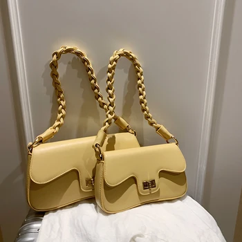 

2020 fashion solid color PU leather female shoulder bag brand designer ladies armpit handbag messenger bag ladies handbag