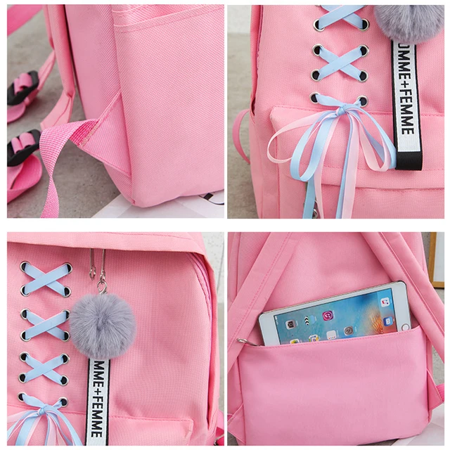 Fashion 2019 Girl School Bag for Teenage Solid Backpack College