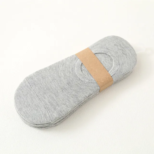 5 Pairs/Multiple Batches of Cotton Invisible Men's Boat Socks Summer and Autumn Non-Slip Silicone Slippers Short Nakedmen'Ssocks 3