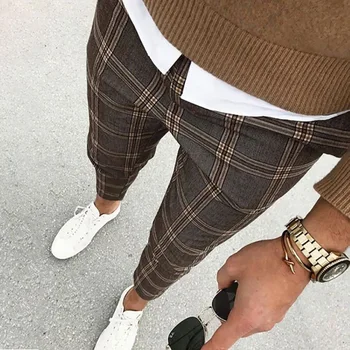 

Men's Casual Sports Shorts Plaid Stripe Men's Digital Print Slim Fit Pants Irregular Plaid Trousers