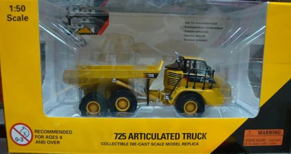 Caterpillar 725 шарнирный Грузовые автомобили DM 85073 1/50 литья под давлением конструкции самосвал с шарнирно-сочлененной рамой модель из АБС-пластика