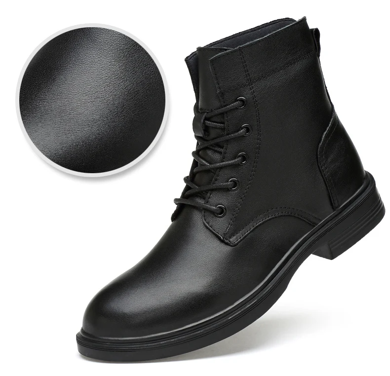 Autumn Winter Warm Genuine leather Ankle Men Boots snow Shoes fur plush classic Male Casual Boot Sneakers Footwear