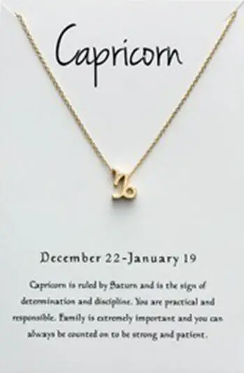 Capricornus necklace QIAMNI Дева весы Скорпион Стрелец Козерога Водолей зодиакальные ожерелья кулон 12 Созвездие звезды знаки ожерелья подарок - Окраска металла: Capricornus necklace