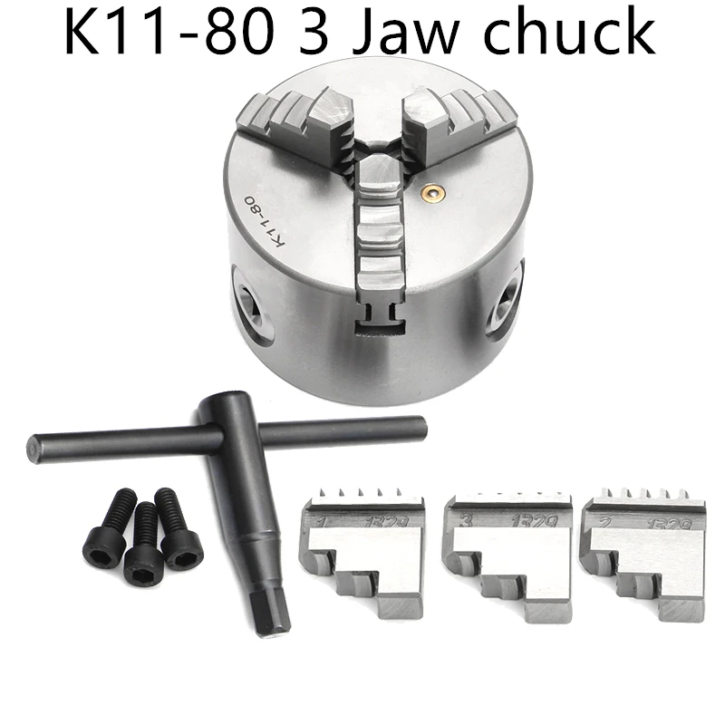 

K11-80 K11 80 high-precision three/3 jaw chuck self-centering chucks 80mm 3 inch for Mechanical lathe,Mini lathe