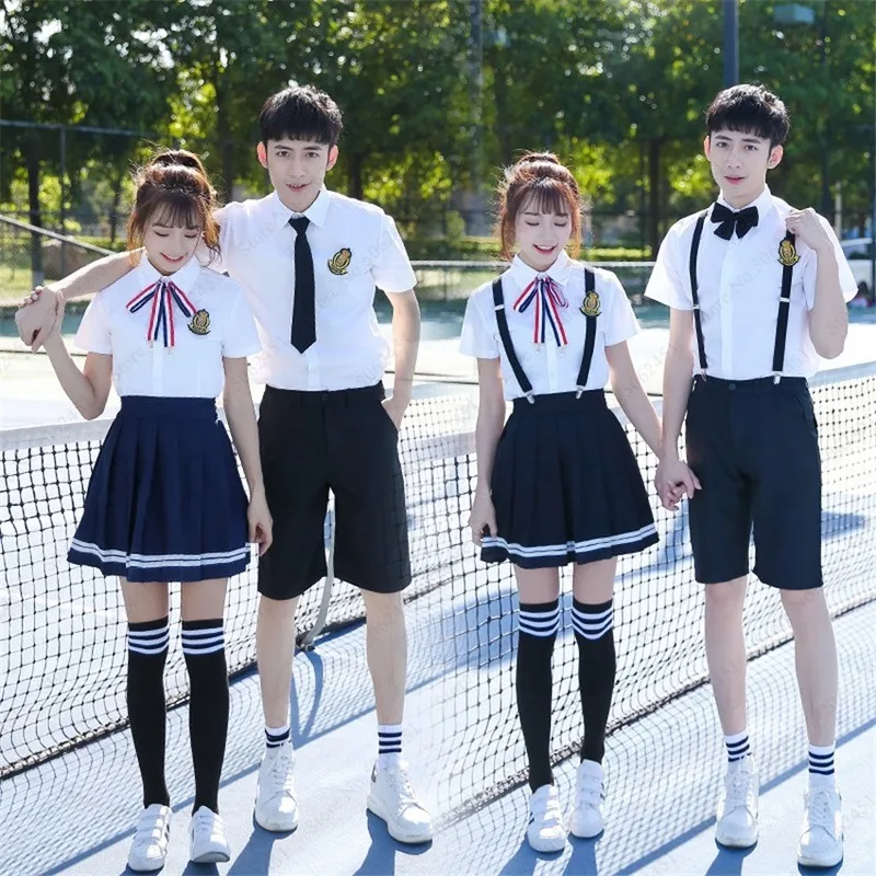 Японская форма для средней школы, платье темно-синего цвета, костюм для костюмированной вечеринки для школьниц, студенток, аниме, топы, штаны, юбка, комплект одежды с галстуком