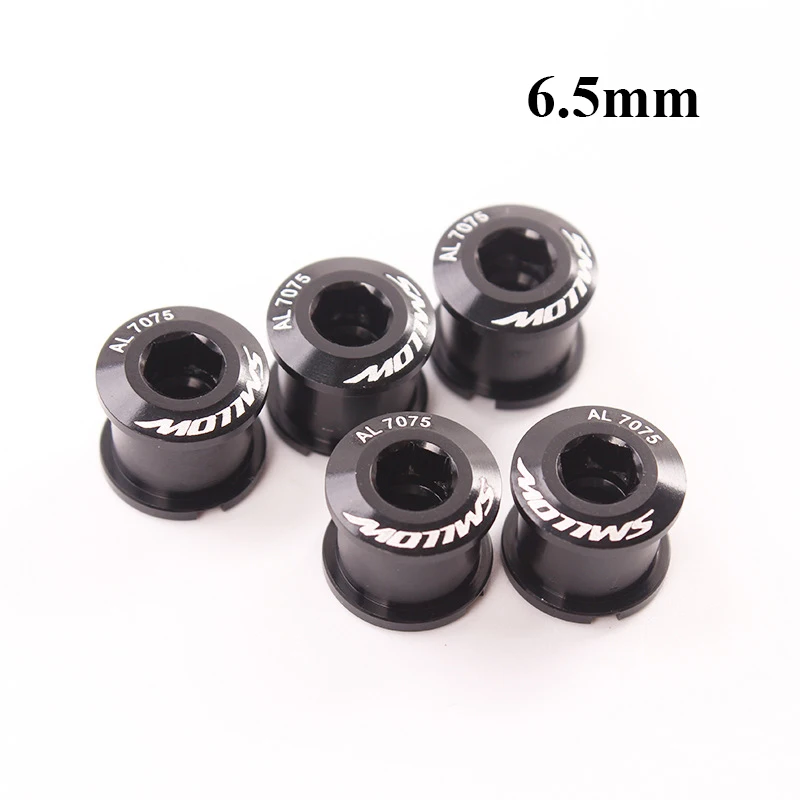 5PCS-Black-6.5mm 5 шт. болты для велосипедных цепей одинарные/двойные/трехскоростные винты для велосипедных кривошипов и цепных колец MTB Аксессуары для велосипеда - Цвет: 5PCS-Black-6.5mm