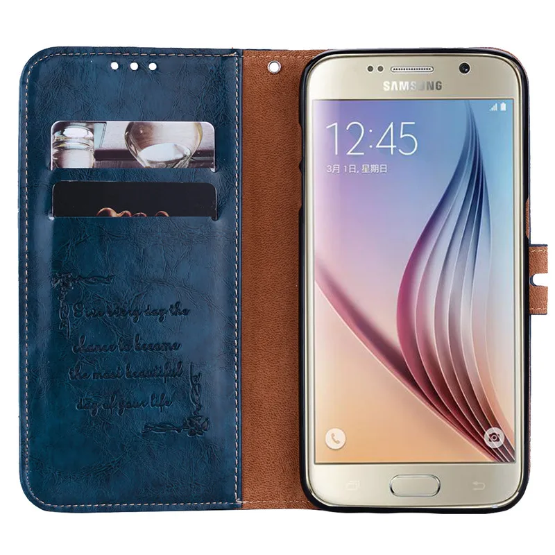 cute samsung phone case Leather Wallet Case For Samsung Galaxy S6 Edge Phone Cover Stand Card Holder Business Flip Case For Samsung S6 S 6 Phone Copue samsung flip phone cute