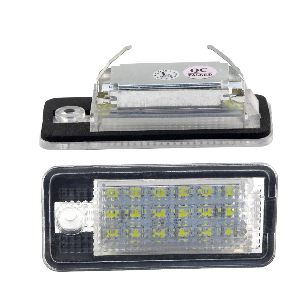 2x Автомобильный светодиодный фонарь для номерного знака 2835 24SMD, стробоскоп для автомобиля, специальная Лицензионная лампа для Audi A3 S3 A4 S4 S5 Q7 A8 S8 5W 12V