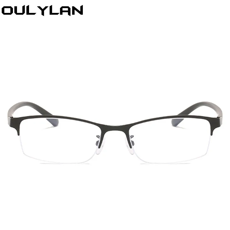Anti Blue Light Glasses Oulylan Half Frame Finished Myopia Men Women Short-sighted Prescription
