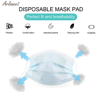 

50/100pcs Mask Gasket Face Mask Filter Pad Activated Carbon Breathing Filters Breathing Protective Mouth Replaceable Filters