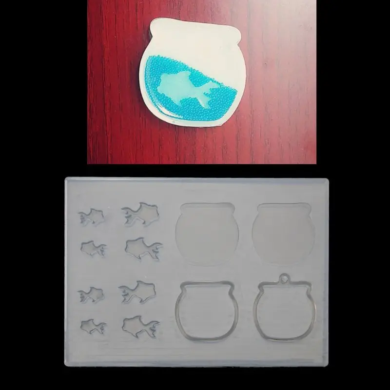 

Quicksand Goldfish Tank Brooch Pendant Silicone Resin Mold Jewelry Making Tools