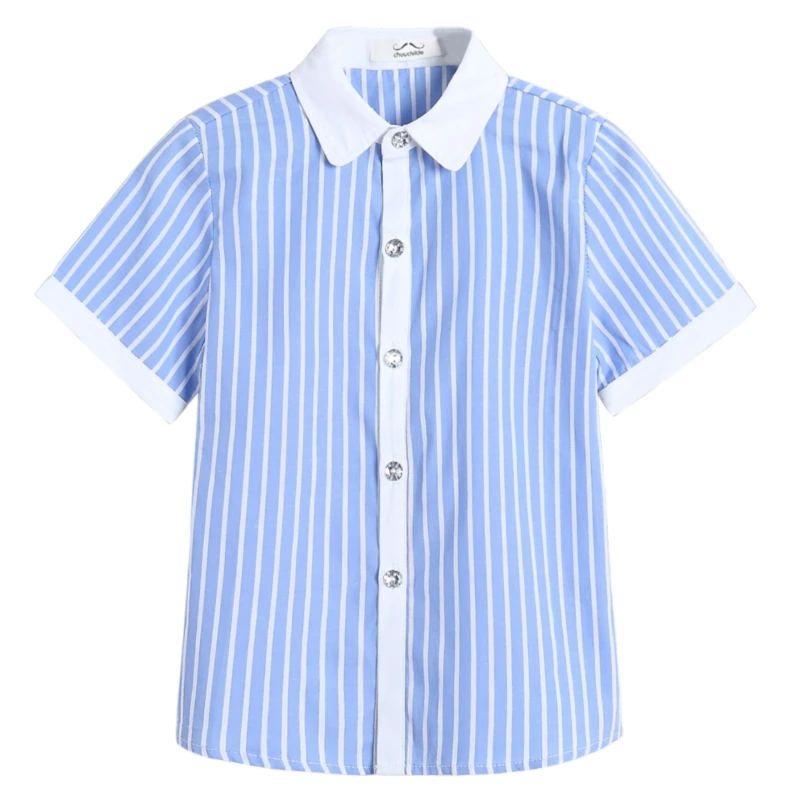 Stripe Girls Blouses for Baby Kids Preppy Style Casual Cotton Tops Children Clothes School Uniform 6 8 10 12 Years Vestidos