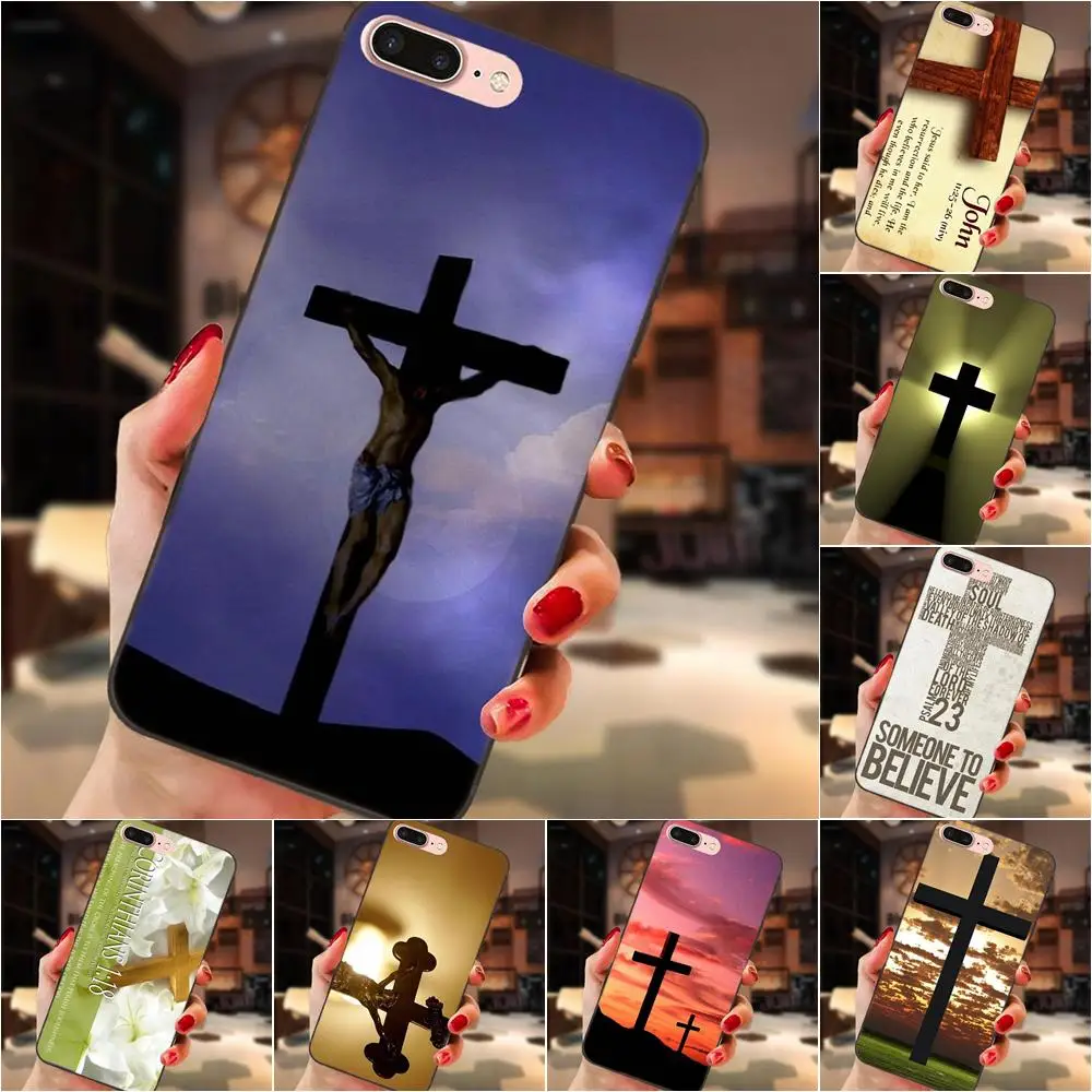 Крест на Библию христианские мягкие ТПУ чехлы для Apple iPhone 4 4S 5 5S SE 6 6S 7 8 Plus X XS Max XR |