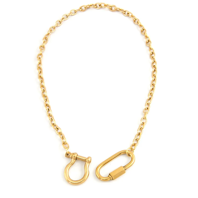 SHACKLE LOCK Necklace Paperclip Link Necklace -  UK