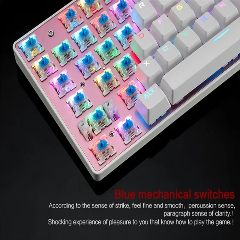 Motospeed CK104 Gaming Mechanical Keyboard 104keys Russian English Red Switch Blue Metal Wired LED Backlit RGB Tablet Desktop