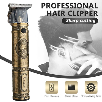 

cordless zero gaped hair clippers T blade trimmer profesional salon barber 0mm gapped electric beard shaver hair cutting machine