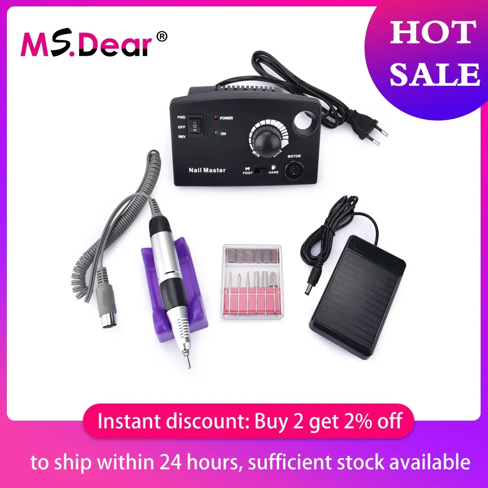 Billige Elektrische Nail art Bohrer Maschine Nagel Cutter Nail art Ausrüstung Pediküre Maniküre Maschine Fräsen Nagel Bohrer Bit Set Für Nagel gel