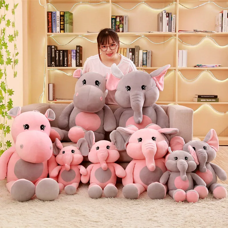 

Creative Cute Software down Cotton Elephant Plush Toy Hippo Doll Hippocampus Doll