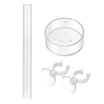 

POPETPOP 1 Set Solid Clear Acrylic Assembled Shrimp Feeder Tube Tray for Fish Tank Aquarium Crystal Shrimp