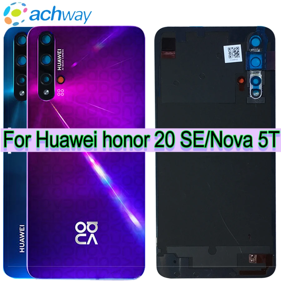 Новинка Крышка батарейного отсека для Huawei Nova 5t Honor 20 se задний корпус задняя крышка