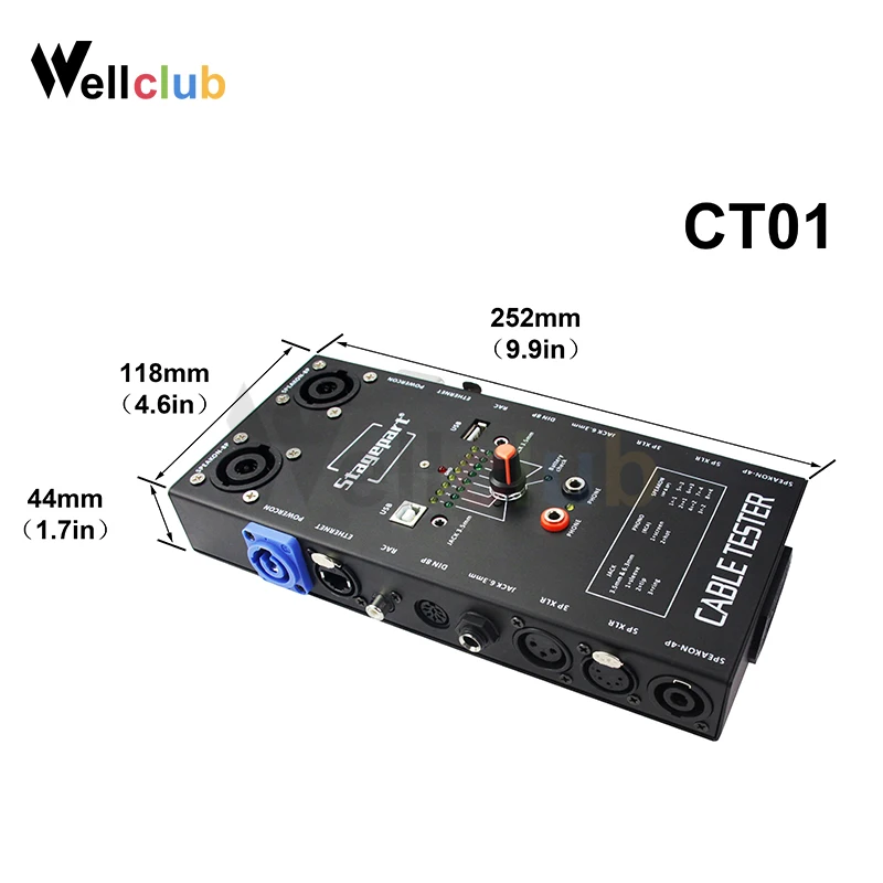 1 шт. кабель тестовый er провод трекер сети RJ45, 3 и 5 Pin XLR, 3 и 5 и 8-Pin Din, 4 и 8-pole Speakon, USB тест