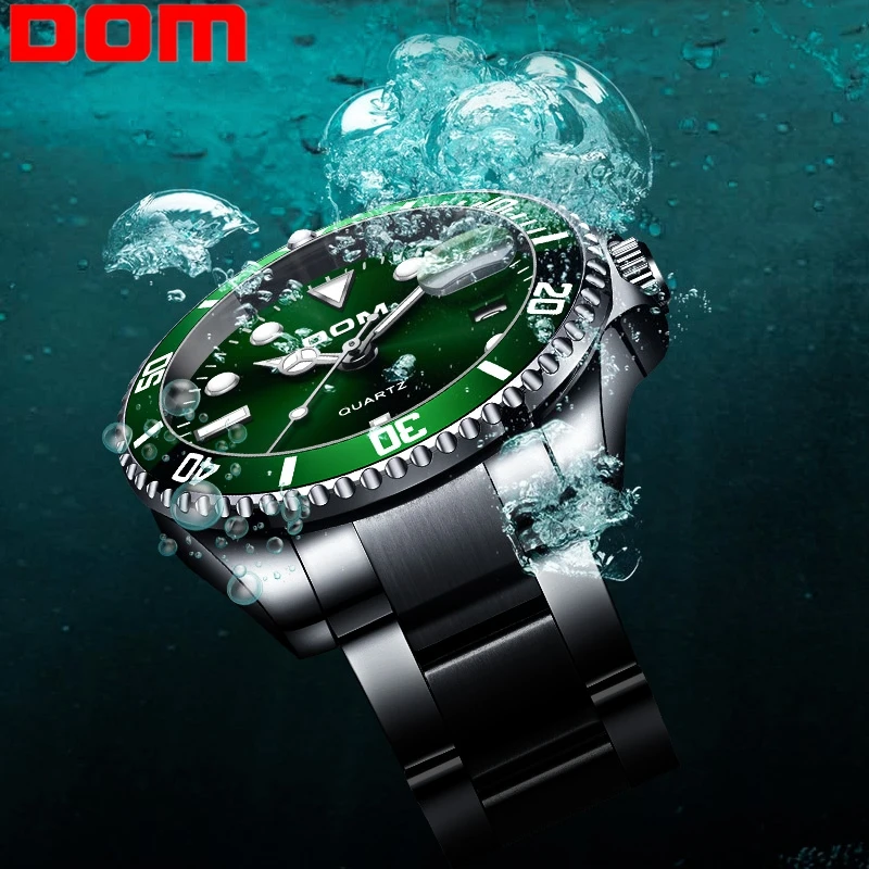 

DOM Men's Watch 30m Waterproof Date Clock Male Sports Watches Men Quartz Casual Water Ghost Series Wrist Watch M-1263D-3M