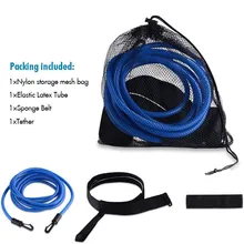 3/4m Adjustable Swim Training Resistance Elastic Belt Swimming Exerciser Safety Rope Latex Tubes Swim Tether Elastic Rope Band