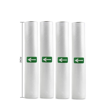 

4 rolls vacuum Bag Packaging Food Vacuum Sealer Bags for Food Storage Keep Products Fresh Bag 12/15/20/25/28cm*500cm