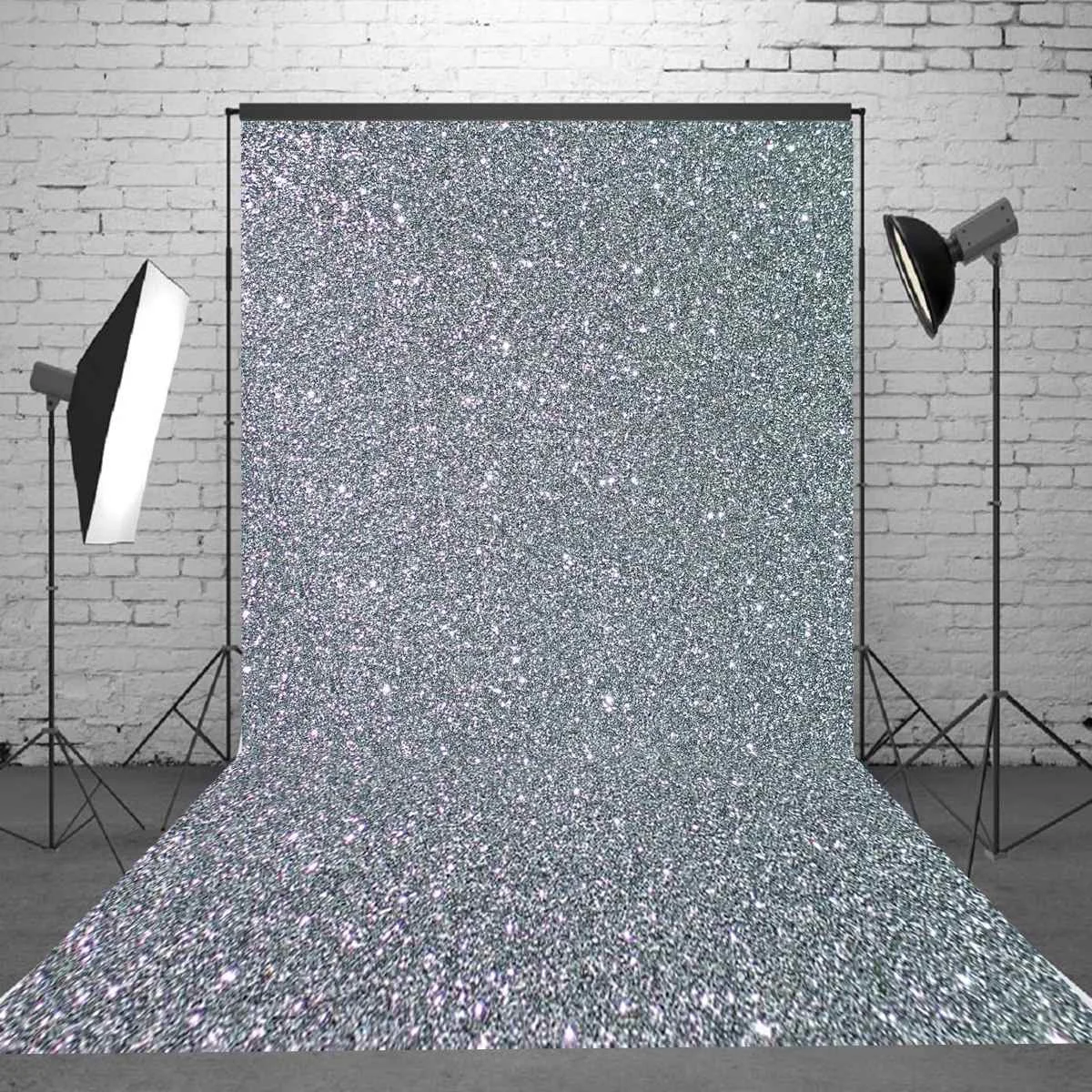 

Freya 5x7FT Sparkling Silver Photography Background Pure Color Studio Prop Backdrop Photo Shot Photographic Back Drop For Studio