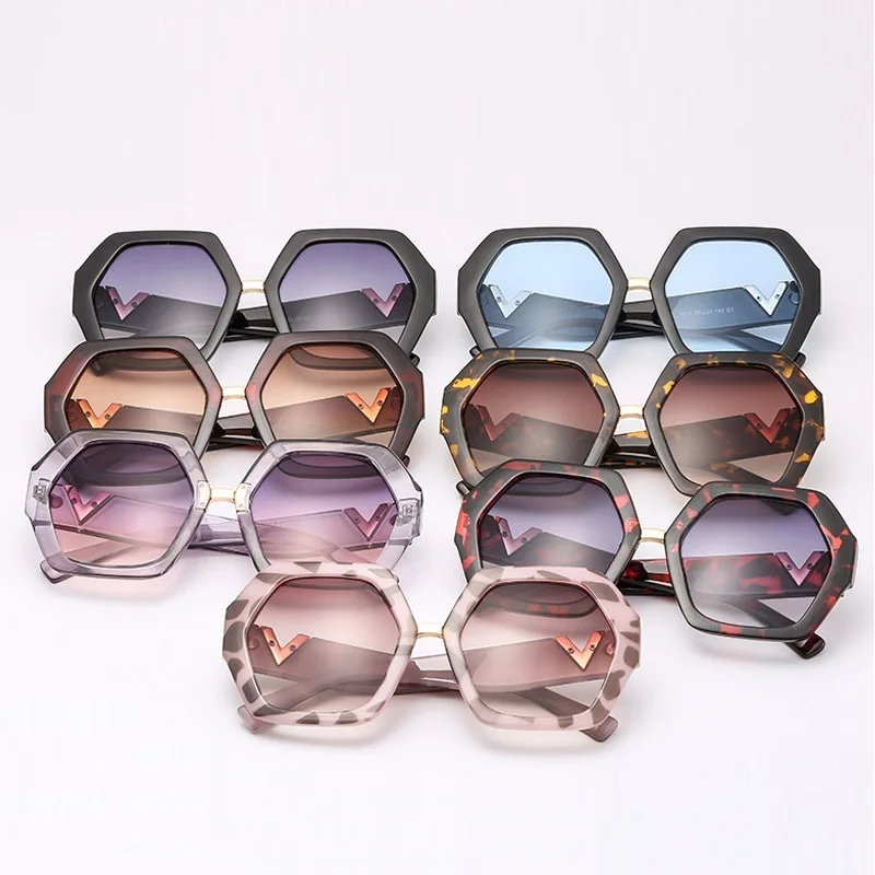 Новые трендовые многоугольные солнцезащитные очки, женские солнцезащитные очки с большой оправой, роскошные брендовые солнцезащитные очки, Ретро стиль, солнцезащитные очки для мужчин UV400