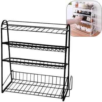 

1 PC 4 Layers Layering Iron Storage Rack Shelf Holder Rack Organizer Kitchen Bathroom Cosmetics Storage Shelves Black White