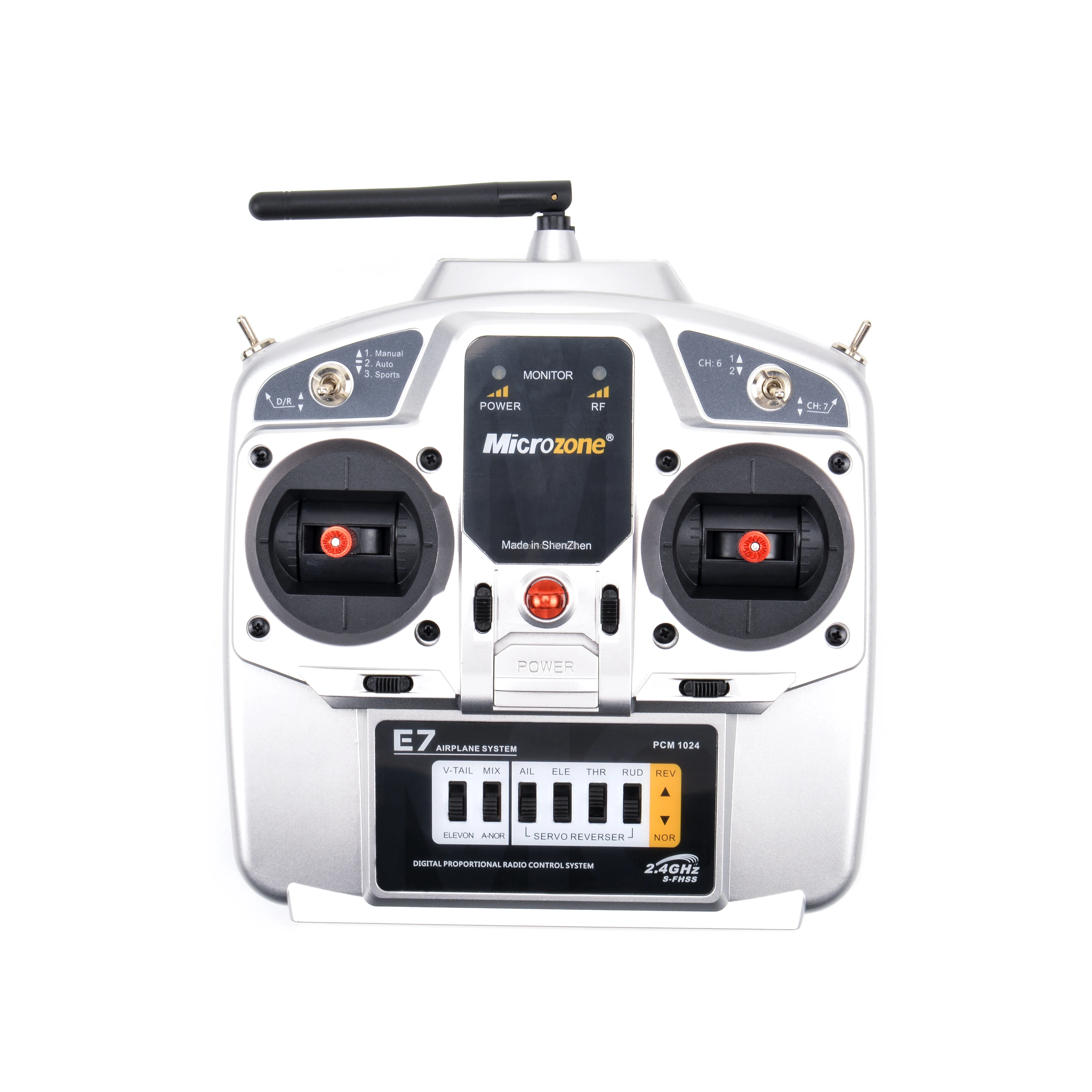 

MicroZone MC E7 7CH Aircraft Remote Control Radio With MCE7 2.4G Receiver Gyro For RC Helicopter Drone SU27 Fixed Wing Aircraft
